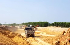 Trên công trường Dự án thành phần đoạn Quảng Ngãi - Hoài Nhơn thuộc cao tốc Bắc - Nam phía Đông giai đoạn 2021 - 2025