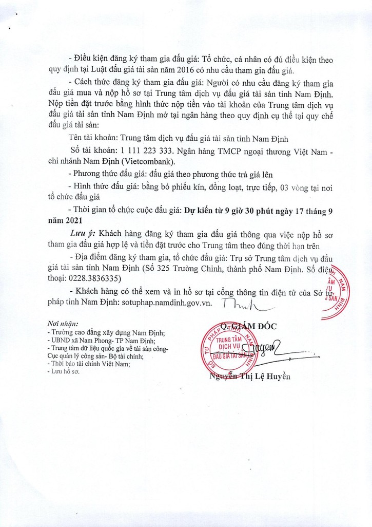Ngày 17/9/2021, đấu giá quyền sử dụng mặt bằng tại Trường cao đẳng xây dựng Nam Định, tỉnh Nam Định | Báo Đấu thầu Ngày 17/9/2021, đấu giá quyền sử dụng mặt bằng tại Trường cao đẳng xây dựng Nam Định, tỉnh Nam Định | Báo Đấu thầu