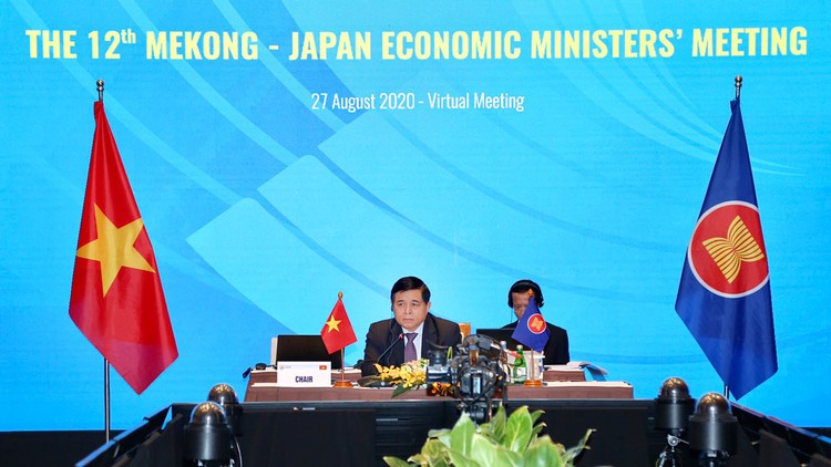 Bộ trưởng Bộ Kế hoạch và Đầu tư Nguyễn Chí Dũng đồng chủ trì Hội nghị Bộ trưởng Kinh tế Mê Kông - Nhật Bản lần thứ 12. Ảnh: Minh Trang