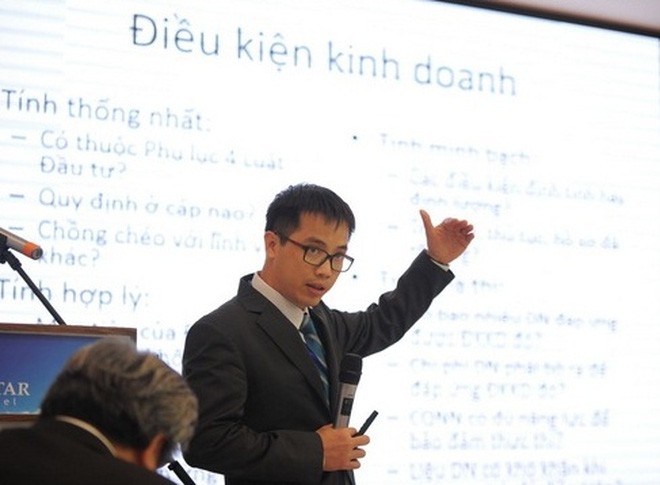 Ông Đậu Anh Tuấn cho biết có nhiều đề cử cho các quy định tồi trong lĩnh vực điều kiện kinh doanh-Ảnh VCCI