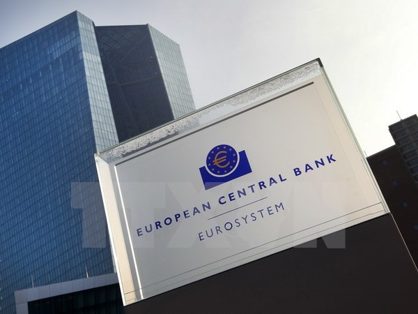 Quang cảnh bên ngoài trụ sở ECB ở Frankfurt am Main, miền tây Đức ngày 21/1. (Nguồn: AFP/TTXVN)