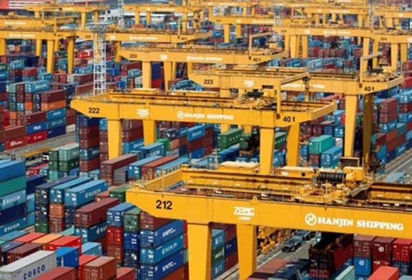 Hanjin Shipping đang gặp rất nhiều khó khăn do thương mại toàn cầu đi xuống. Ảnh:Reuters