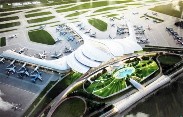 Nhà ga sân bay Long Thành thiết kế hình hoa sen là một trong 3 mẫu thiết kế đang được đưa ra lấy ý kiến rộng rãi. Ảnh: Hữu Công