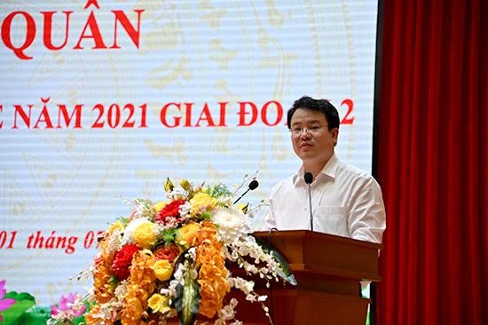 Thứ trưởng Bộ Kế hoạch và Đầu tư Trần Quốc Phương phát biểu tại Lễ ra quân ở Hà Nội (ảnh: Tạp chí con số và sự kiện)