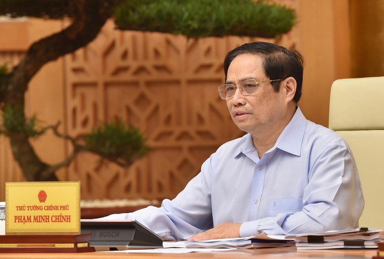 Thủ tướng Phạm Minh Chính chủ trì Hội nghị trực tuyến toàn quốc về công tác quy hoạch do Thường trực Chính phủ tổ chức. Ảnh: VGP