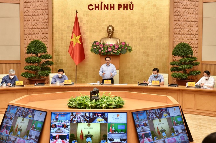 Thủ tướng Chính phủ Phạm Minh Chính phát biểu mở đầu cuộc họp - Ảnh: VGP