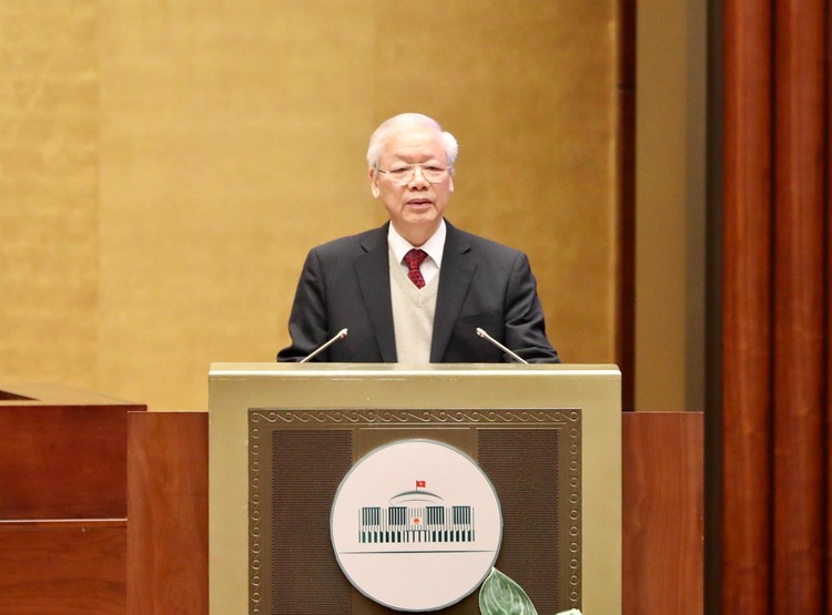 Tổng Bí thư Nguyễn Phú Trọng phát biểu chỉ đạo tại hội nghị. Ảnh: VGP