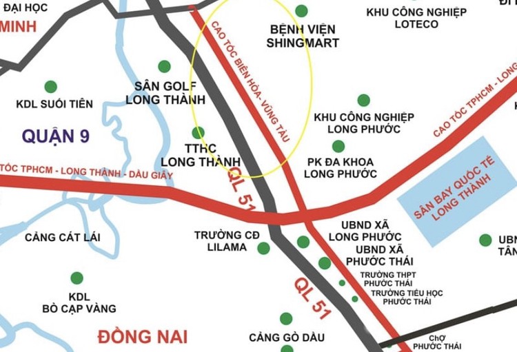 Cao tốc Biên Hòa - Vũng Tàu kéo dài qua hai tỉnh Đồng Nai và Bà Rịa - Vũng Tàu