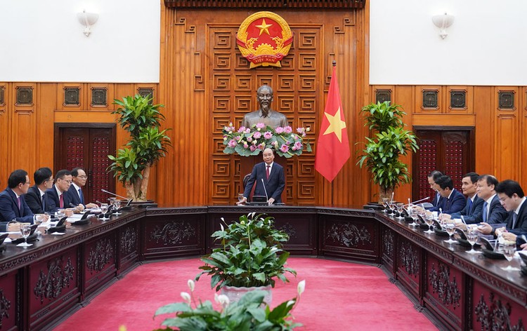 Thủ tướng Nguyễn Xuân Phúc tiếp các tập đoàn lớn của Hàn Quốc
đang hoạt động tại Việt Nam. Ảnh:
Hiếu Nguyễn
