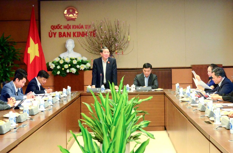 Phó Chủ tịch Quốc hội Nguyễn Đức Hải phát biểu tại buổi làm việc với Thường trực Ủy ban Kinh tế. Ảnh: Lê Bình