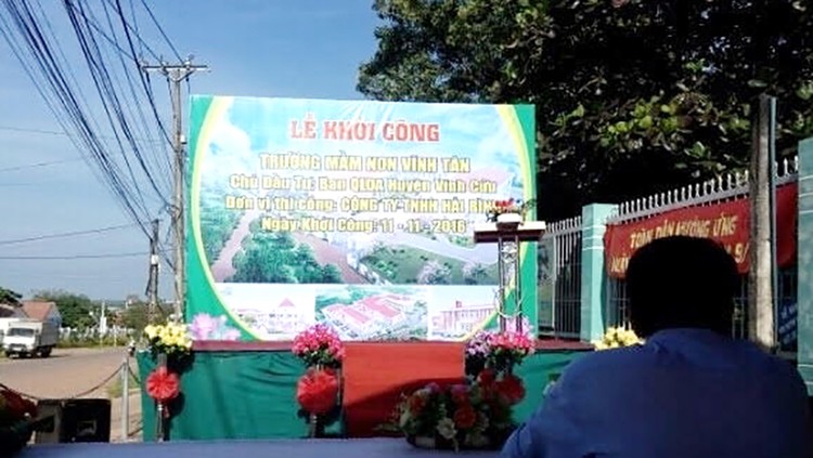 Lễ khởi công công trình Trường mầm non Vĩnh Tân đã diễn ra 9h sáng ngày 11/11/2016