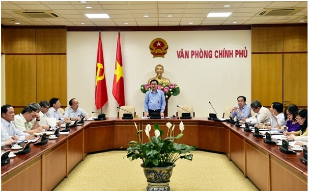 Phó Thủ tướng Vương Đình Huệ chủ trì buổi làm việc - Ảnh: VGP