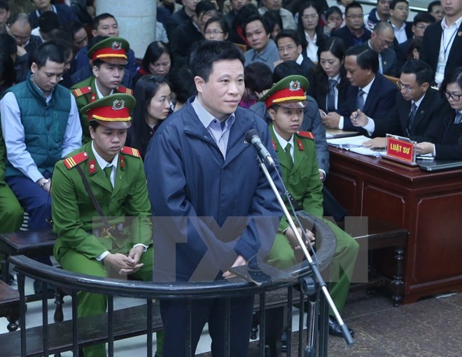 Bị cáo Hà Văn Thắm tại phiên xét xử. Ảnh: TTXVN