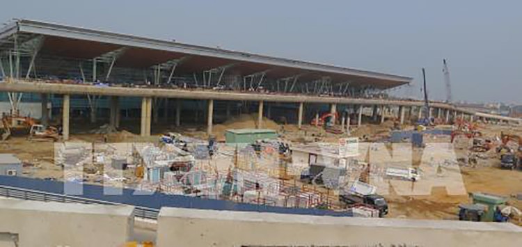 Công trường xây dựng nhà ga hành khách quốc tế - Cảng Hàng không quốc tế Đà Nẵng (ảnh chụp ngày 13/3). Ảnh: Văn Sơn/TTXVN
