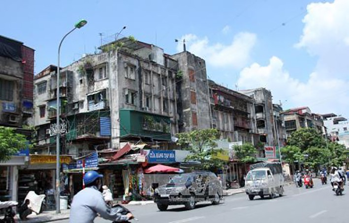 Một khu tập thể cũ nằm trên đường Thanh Nhàn, phường Thanh Nhàn, quận Hai Bà Trưng.