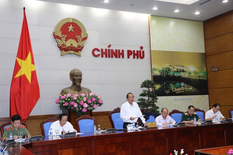 Phó Thủ tướng Thường trực Chính phủ Trương Hòa Bình phát biểu tại cuộc họp. Ảnh: VGP