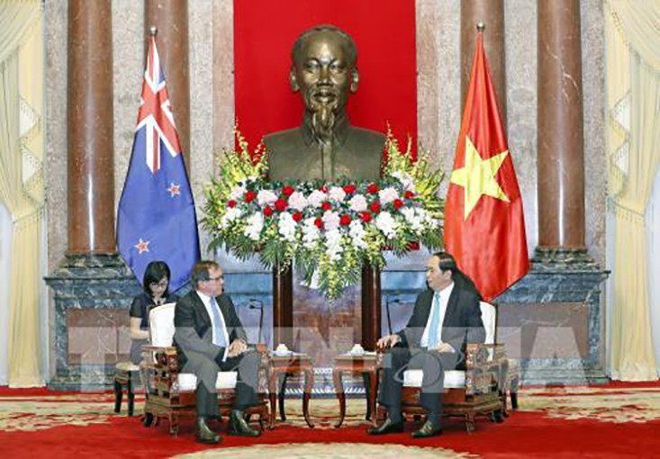 Chủ tịch nước Trần Đại Quang tiếp Bộ trưởng Ngoại giao New Zealand. Ảnh: TTXVN