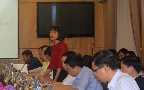 Bà Nguyễn Thị Mai phát biểu tại buổi họp báo.