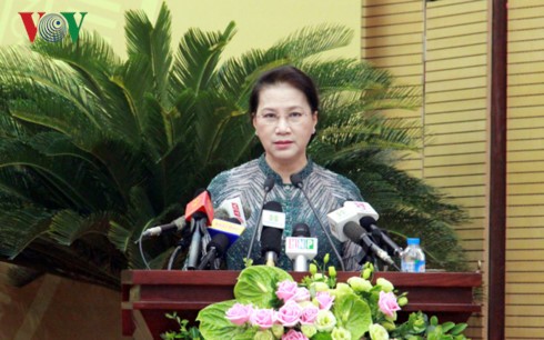 Chủ tịch Quốc hội Nguyễn Thị Kim Ngân phát biểu tại lễ khai mạc. Ảnh: VOV