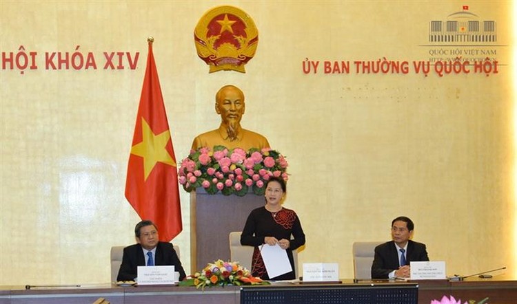 Chủ tịch Quốc hội Nguyễn Thị Kim Ngân phát biểu tại buổi tiếp. Ảnh: quochoi.vn