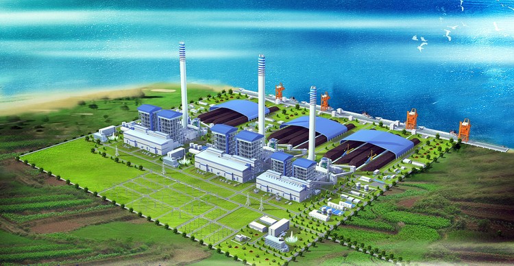 Phối cảnh ự án xây dựng Nhà máy Nhiệt điện Sông Hậu 1.