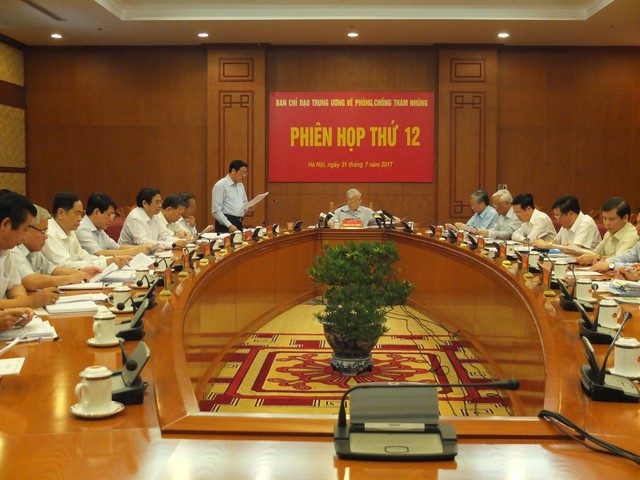 Tổng Bí thư chủ trì phiên họp thứ 12 của Ban chỉ đạo Trung ương về phòng, chống tham nhũng.