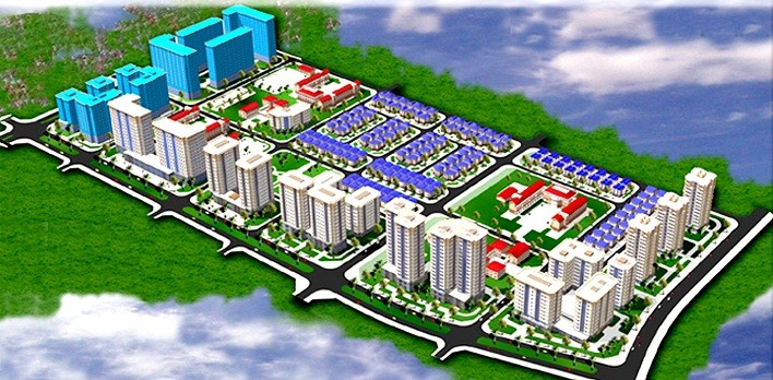 Mô hình khu đô thị mới Hoàng Văn Thụ.