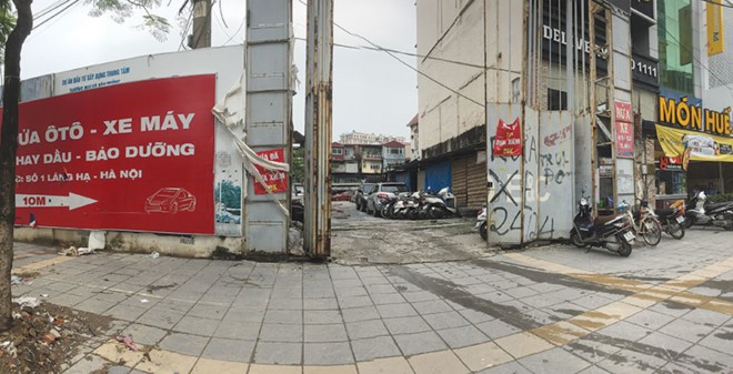 Khu đất Dự án tòa nhà WesternBank, 1A Láng Hạ, Hà Nội đến nay trở thành bãi đỗ xe