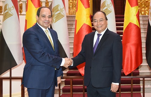 Thủ tướng Nguyễn Xuân Phúc tiếp Tổng thống Ai cập Abdel Fattah Al Sisi. Ảnh: VGP