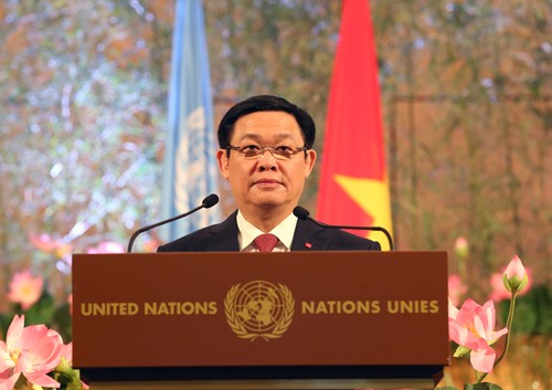 Phó Thủ tướng Vương Đình Huệ khẳng định Việt Nam sẽ tiếp tục chủ động đóng góp tích cực, có trách nhiệm vào các cơ chế của LHQ vì hòa bình, an ninh và phát triển bền vững. Ảnh: VGP