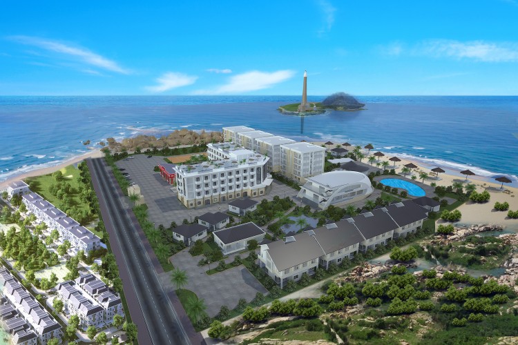 Phối cảnh tổng thể dự án Biển Đá Vàng Resort.