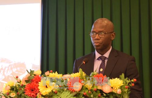 Ông Ousmane Dione, Giám đốc Quốc gia Ngân hàng Thế giới tại Việt Nam, phát biểu tại Hội thảo.