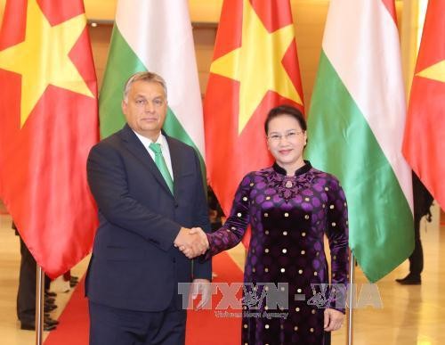 Chủ tịch Quốc hội Nguyễn Thị Kim Ngân tiếp Thủ tướng Hungary Orbán Viktor. Ảnh: TTXVN