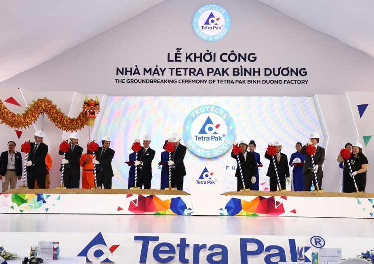 Lễ khởi công nhà máy sản xuất bao bì của Tetra Pak tại tỉnh Bình Dương. Ảnh: VGP