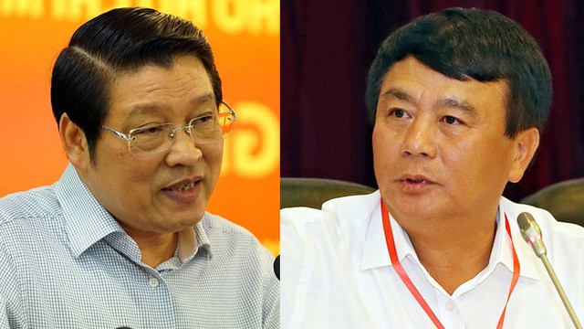Ông Phan Đình Trạc (trái) và Nguyễn Xuân Thắng