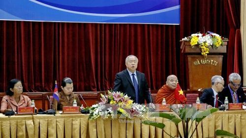 Ông Vũ Mão, Chủ tịch Trung ương Hội Hữu nghị Việt Nam - Campuchia phát biểu tại hội nghị. Ảnh : TTXVN