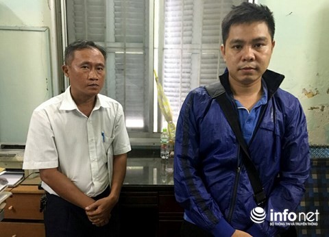Hai công chức hải quan Thành và Việt khi bị bắt giam.