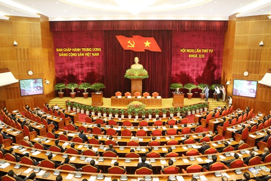 Quang cảnh Hội nghị lần thứ tư Ban Chấp hành Trung ương Đảng khóa XII. Ảnh Internet