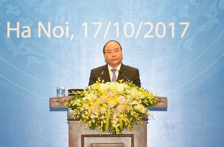 Thủ tướng Nguyễn Xuân Phúc phát biểu tại Lễ kỷ niệm 40 năm Việt Nam gia nhập LHQ. Ảnh VGP