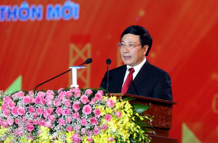 Phó Thủ tướng Phạm Bình Minh phát biểu tại Lễ kỷ niệm. Ảnh VGP