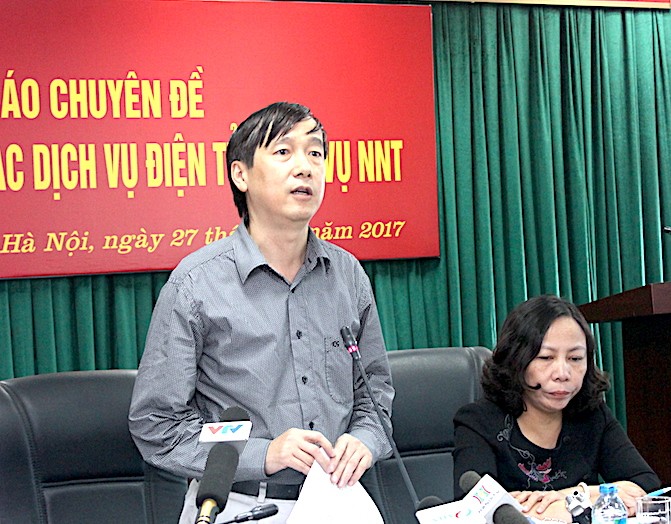Ông Nguyễn Đại Trí, Phó Tổng cục trưởng Tổng cục Thuế tại họp báo. Ảnh: VGP