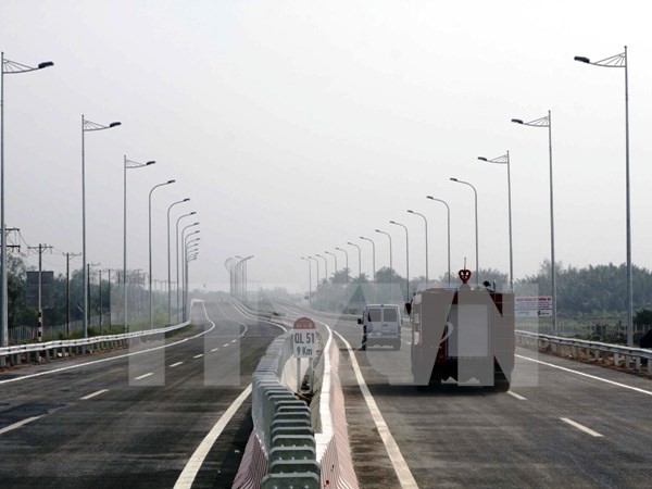 Đoạn tuyến cao tốc Long Thành được đưa vào khai thác. Ảnh: TTXVN