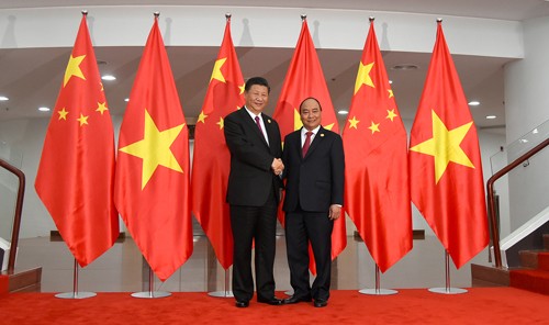 Thủ tướng Chính phủ Nguyễn Xuân Phúc và Tổng Bí thư, Chủ tịch nước Trung Quốc Tập Cận Bình. Ảnh: VGP