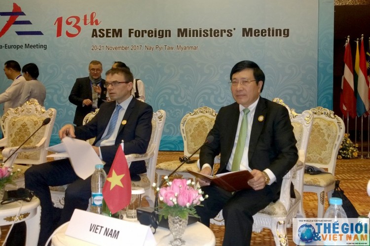 Phó Thủ tướng Phạm Bình Minh dự Hội nghị Bộ trưởng Ngoại giao ASEM 13. Ảnh: baoquocte.vn