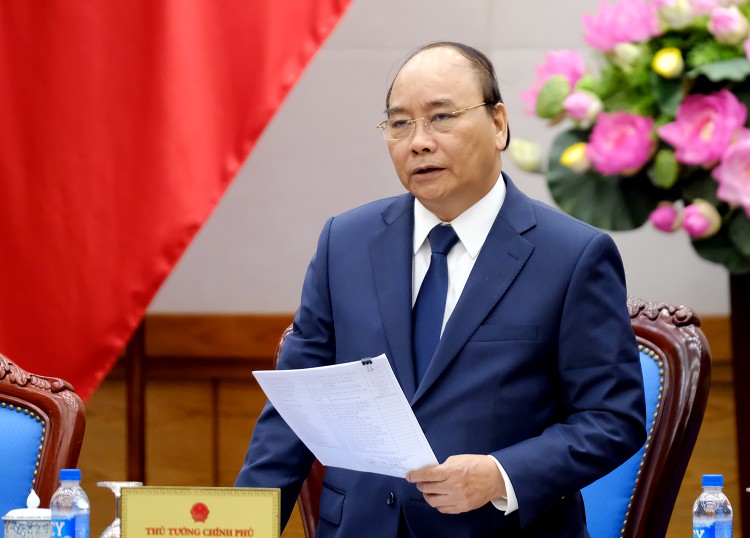 Thủ tướng Nguyễn Xuân Phúc phát biểu tại buổi gặp mặt đoàn đại biểu Hội truyền thống đường Hồ Chí Minh trên biển. Ảnh: VGP