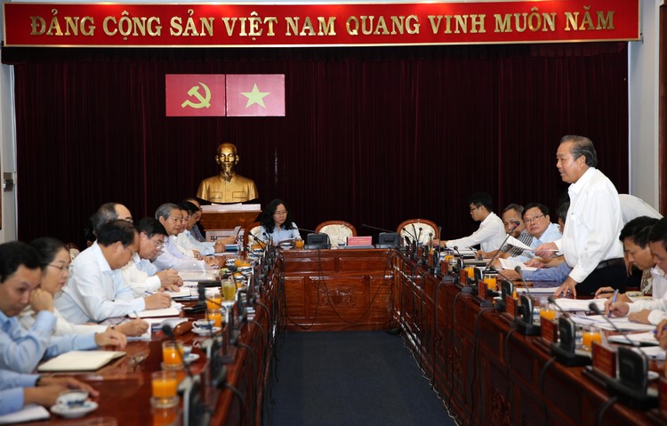 Phó Thủ tướng Thường trực Chính phủ Trương Hoà Bình phát biểu tại buổi làm việc - Ảnh: VGP