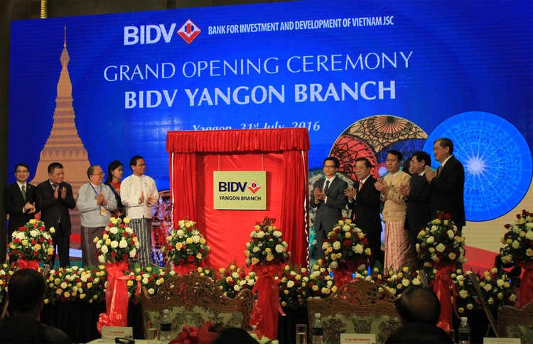 Năm 2016, BIDV đã khai trương hoạt động Chi nhánh BIDV Yangon. Ảnh Internet