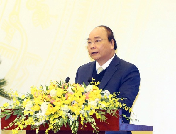Thủ tướng Nguyễn Xuân Phúc phát biểu tại hội nghị. Ảnh: Quang Hiếu