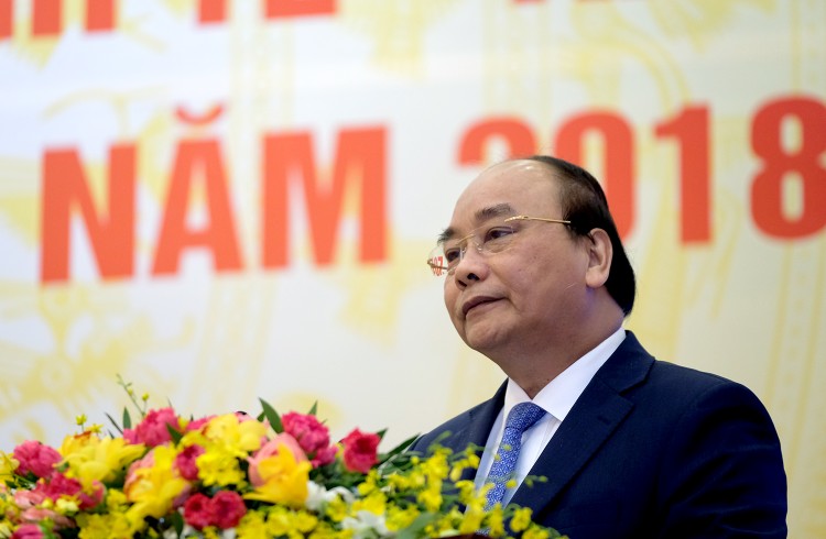 Thủ tướng Nguyễn Xuân Phúc phát biểu tại Hội nghị Chính phủ với các địa phương - Ảnh: VGP