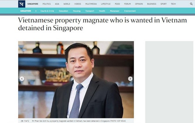 Hình ảnh Phan Van Anh Vu trên tờ The Straits Times